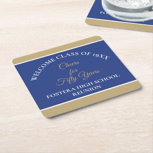 Feiern Sie! Wiedersehen-Party-Untersetzer der 50.  Rechteckiger Pappuntersetzer (angewinkelt)