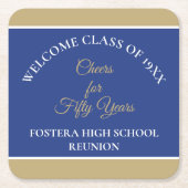 Feiern Sie! Wiedersehen-Party-Untersetzer der 50.  Rechteckiger Pappuntersetzer (Vorderseite)