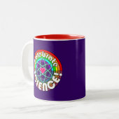 Feiern Sie Wissenschaft! Regenbogenatom Zweifarbige Tasse (Vorderseite Links)
