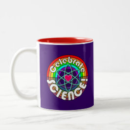 Feiern Sie Wissenschaft! Regenbogenatom Zweifarbige Tasse