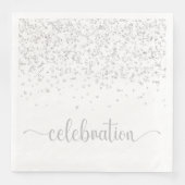 Feiern Silber White Paper Dinner Serviette (Vorderseite)