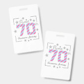 Feiern Sweet 70. Phantastischer Geburtstag Ausweis (Vorder- & Rückseite)