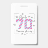 Feiern Sweet 70. Phantastischer Geburtstag Ausweis (Rückseite)