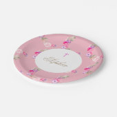Feiern | Taufe Girl Pink Bläserfeier Pappteller (Schrägansicht)