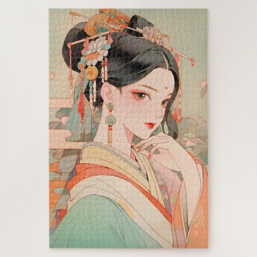Feiern traditioneller chinesischer Frauen Puzzle (Vertikal)