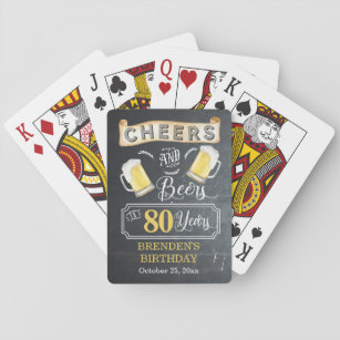 Feiern und Biere bis 80 Jahre Geburtstagsparty Spielkarten