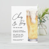 Feiern und Biere Geburtstag von Männern Einladung (Stehend Vorderseite)