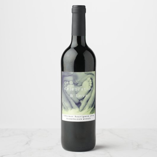 Feiern und Liebe Weinetikett (Vorderseite)