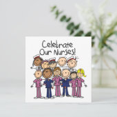 Feiern unsere Krankenschwestern Einladung (Stehend Vorderseite)