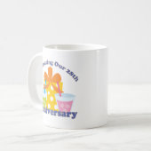 Feiern unseres 28. Jahrestags-Geschenks Kaffeetasse (Vorderseite Links)