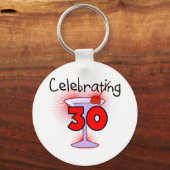 Feiern von 30 Tshirts und Geschenken Schlüsselanhänger (Vorderseite)