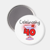 Feiern von 40 T-Shirts und von Geschenken Magnet (Vorderseite/Rückseite)