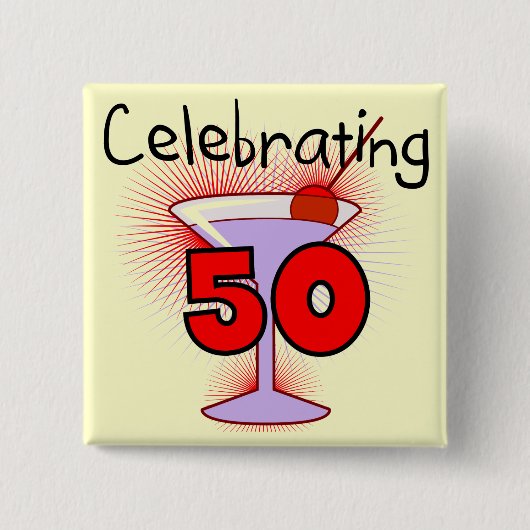 Feiern von 50 T-Shirts und von Geschenken Button (Vorderseite)