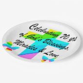 FEIERN VON 70. SCHALTFLÄCHE UND KREUZUNG PAPPTELLER (Schrägansicht)