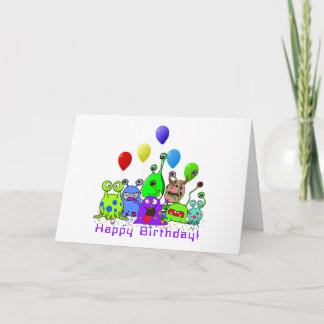 Feiern von Außerirdischen zum Geburtstag Karte
