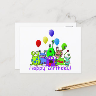 Feiern von Außerirdischen zum Geburtstag Postkarte