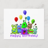 Feiern von Außerirdischen zum Geburtstag Postkarte (Vorderseite)