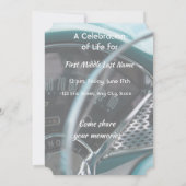 Feiern von Auto-Fahrzeugen für alte Fahrzeuge Einladung (Rückseite)