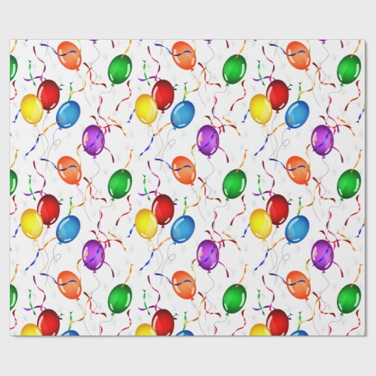 Feiern von Balloons Wrapping Paper Geschenkpapier (Flach)
