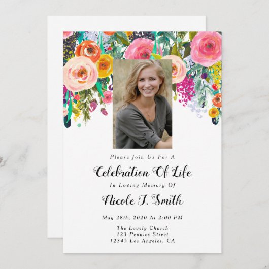 Feiern von Einladungen zum Leben, Foto (Vorne/Hinten)