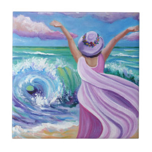 Feiern von Frauen auf der Beach Keramik Tile Fliese