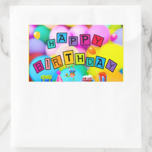 Feiern von Happy Birthday Rechteckiger Aufkleber (Tasche)
