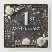 Feiern von Liebe und Erinnerungen an einem besonde Quadratische Wanduhr (Vorderseite)