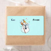 Feiern von Snowman-Gift-Tags (Insitu)