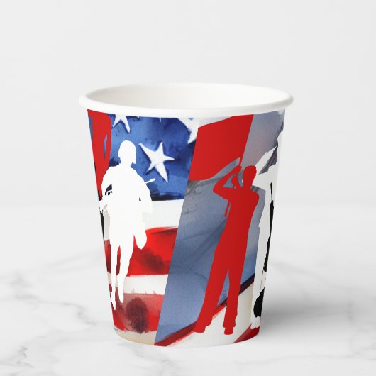 Feiern von Veteranen Pappbecher (Vorderseite)