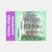 Feiern Wintersaison Grüne Pinienbäume Schnee Fleecedecke (Vorderseite (Horizontal))