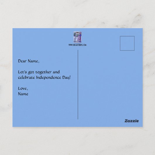 Feiern wir am 4. Juli Postkarte (Rückseite)