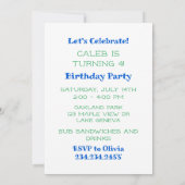 Feiern wir Axolotl Boys Geburtstagsparty Einladung (Rückseite)