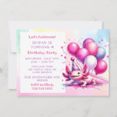 Feiern wir Axolotl Girls Geburtstagsparty Einladung (Rückseite)