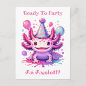 Feiern wir Axolotl Girls Geburtstagsparty Postkarte (Vorderseite)
