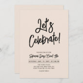 Feiern wir | Black Brus Script Event & Party Einladung (Vorne/Hinten)