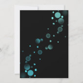 Feiern wir Blue Bokeh Gradient Black Birthday Einladung (Rückseite)