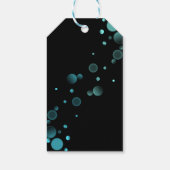 Feiern wir Blue Bokeh Gradient Black Birthday Geschenkanhänger (Rückseite)