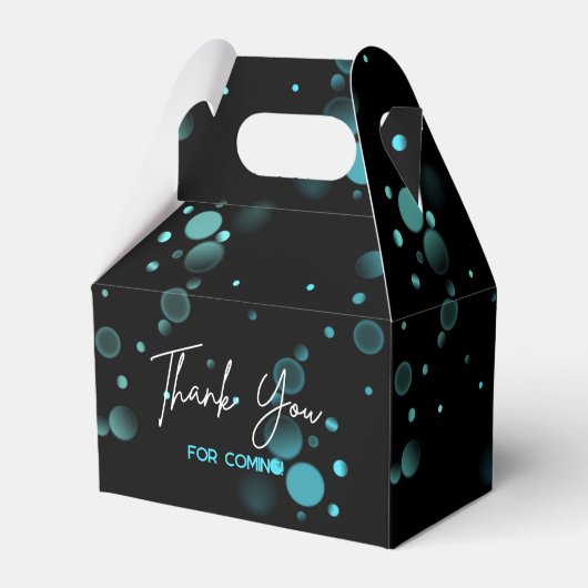 Feiern wir Blue Bokeh Gradient Black Birthday Geschenkschachtel (Vorderseite)