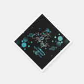 Feiern wir Blue Bokeh Gradient Black Birthday Serviette (Ecke)