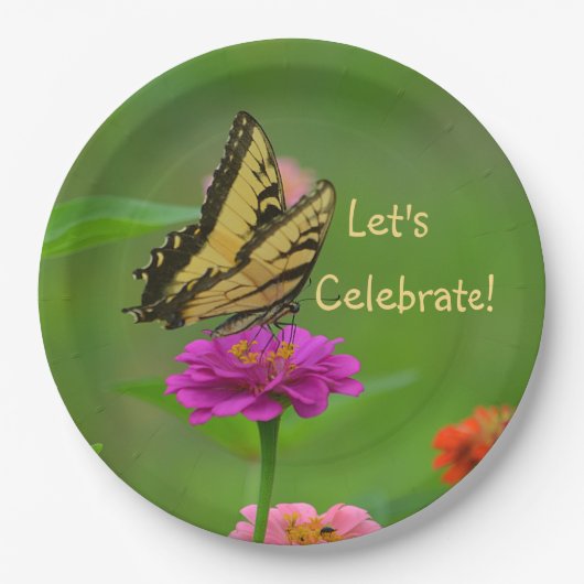 Feiern wir Butterfly Pappteller (Vorderseite)