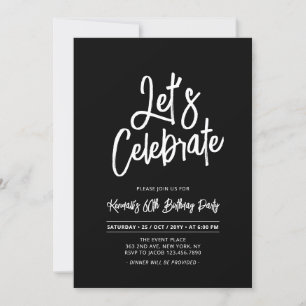 Feiern wir   Chic Script 60. Geburtstagsparty Einladung