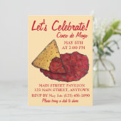 Feiern wir Cinco de Mayo Fiesta Chips Salsa Einladung (Stehend Vorderseite)
