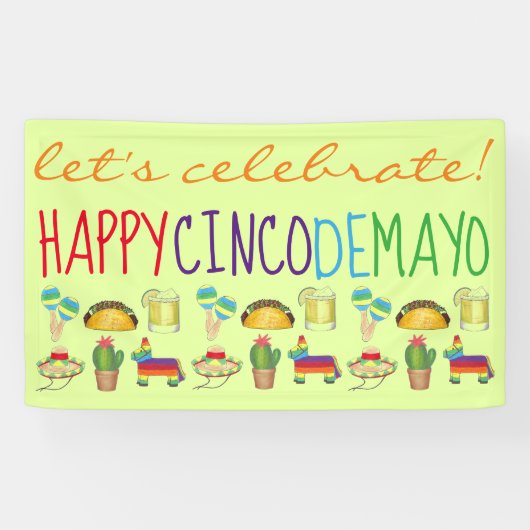 Feiern wir Cinco de Mayo Fiesta Party Decor Banner (Horizontal)