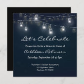 Feiern wir das Abendessen Mason Jar Lights Einladung (Vorne/Hinten)