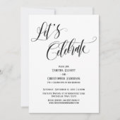 Feiern wir das Ausarbeiten von Script in Schwarz u Einladung (Vorderseite)