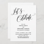 Feiern wir das Ausarbeiten von Script in Schwarz u Einladung (Vorne/Hinten)