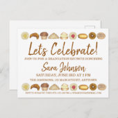 Feiern wir das Frühstück des Patisserie Brunch Foo Einladungspostkarte (Vorne/Hinten)