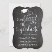 Feiern wir das Graduate Chalkboard Grad Party Einladung (Vorderseite)