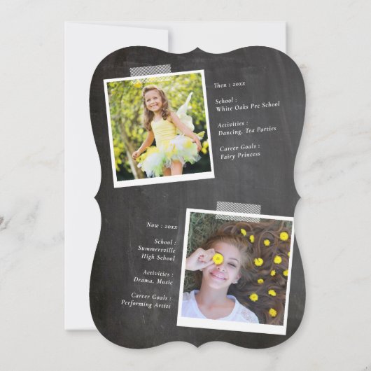 Feiern wir das Graduate Chalkboard Grad Party Einladung (Rückseite)