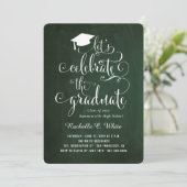 Feiern wir das Graduate Chalkboard Grad Party Einladung (Stehend Vorderseite)